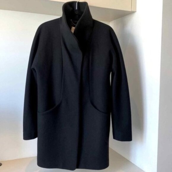 Aritzia Wilfred NWOT Cocoon Coat Wool Cashmere Mid Length Black Size XS PERFECT - Picture 5 of 14
